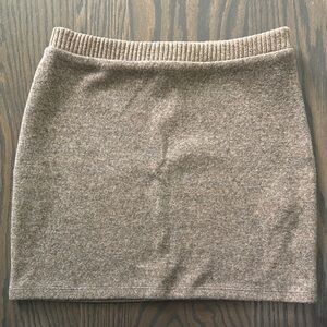 Zara Brown Ribbed Pencil Mini Skirt Size S